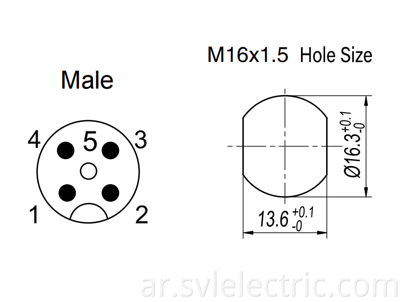 PCB panel mount M12 Connector